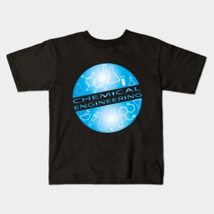 Chemical engineering text, globe design Kids T-Shirt